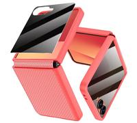 Doeshine Custodia per Samsung Galaxy Z Flip 7 [non per Flip 7 FE] con protezione posteriore per lo schermo privacy e protezione per cerniera, slim fit, texture elegante, custodia protettiva rigida