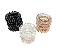 DOETYD 12 elastici per capelli a spirale, in plastica, per donne e ragazze, per coda di cavallo, non danneggiano i capelli, per capelli spessi e sottili (multicolore)