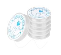 DOETYD 6 rotoli di filo elastico trasparente da 0,5 mm, per lavori artigianali, resistenti, per braccialetti con perline e collane