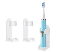DOETYD Confezione da 2 portaspazzolino elettrico da parete con supporto adesivo in plastica per spazzolino da denti elettrico per parete del bagno, bianco
