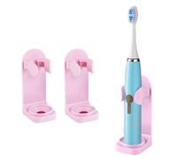 DOETYD Confezione da 2 portaspazzolino elettrico da parete con supporto adesivo in plastica per spazzolino elettrico per parete del bagno, rosa