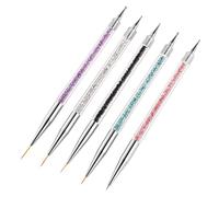 DOETYD - Set di 5 pennelli per nail art a doppia estremità, penne per eyeliner e punteggiatura per nail art fai da te, strumenti per pittura a filo