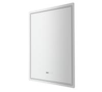 Dofanqing Specchio da bagno a LED dimmerabile, 70 x 90 cm, con funzione di disappannamento e indicatore dell'ora, impermeabile, IP54, risparmio energetico, per bagno, hotel, dressingroom, ecc. 24 W
