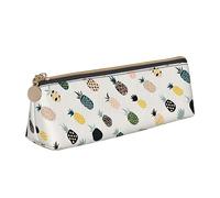 DOFFO Astuccio carino con stampa ananas astuccio estetico astuccio speciale portapenne piccolo astuccio per matite durevole astuccio con cerniera per donne ufficio lavoro e studio, bianco, Taglia