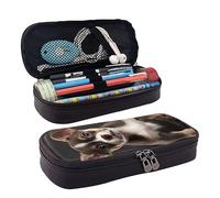 DOFFO Astuccio carino con stampa di cane carino astuccio estetico astuccio speciale portapenne in pelle artificiale astuccio durevole astuccio con cerniera per uomini donne ufficio lavoro e studio,