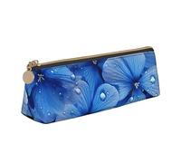 DOFFO Astuccio carino con stampa di fiori blu, astuccio estetico, astuccio speciale per penne, piccolo astuccio per matite resistente, astuccio con cerniera, per donne, ufficio, lavoro e studio,