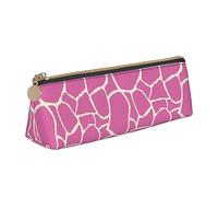 DOFFO Astuccio carino con stampa di giraffa rosa, astuccio estetico, astuccio speciale per penne, astuccio per matite resistente, astuccio con cerniera, per donne, ufficio, lavoro e studio, bianco,