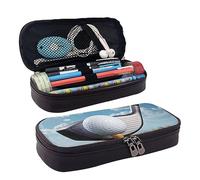 DOFFO Astuccio carino con stampa di golf club, astuccio estetico, astuccio speciale in pelle artificiale, astuccio resistente con cerniera, per uomini, donne, ufficio, lavoro e studio, Nero , Taglia