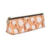 DOFFO Astuccio carino con stampa di uccellini arancioni e foglie, astuccio estetico, astuccio speciale per penne, astuccio per matite resistente, astuccio con cerniera, per donne, ufficio, lavoro e