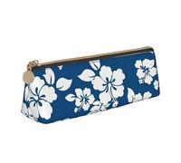DOFFO Astuccio carino con stampa floreale hawaiana astuccio estetico astuccio speciale astuccio piccolo astuccio per matite durevole astuccio con cerniera per donne ufficio lavoro e studio, bianco,
