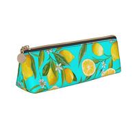 DOFFO Astuccio carino con stampa giallo limone astuccio estetico astuccio speciale astuccio piccolo astuccio per matite durevole astuccio con cerniera per donne ufficio lavoro e studio, bianco, Taglia