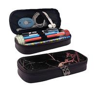 DOFFO Astuccio per matite estetico con stampa in marmo nero rosa oro rosa astuccio speciale portapenne in pelle artificiale astuccio durevole astuccio con cerniera per uomini donne ufficio lavoro e