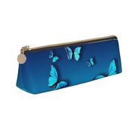 DOFFO Bella farfalla blu stampato carino astuccio estetico astuccio speciale portapenne piccolo astuccio portamatite durevole astuccio con cerniera per donne ufficio lavoro e studio, bianco, Taglia