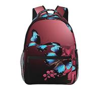 DOFFO Bella Farfalle Stampato Zaino Da Viaggio,Leggero Casual Laptop Zaino Da Viaggio Carino Zaini Da Trekking Per Donne Uomini, Nero, Taglia Unica, Nero, One Size