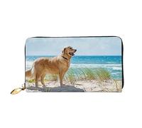 DOFFO Birra Schiuma Stampa Portafoglio In Pelle Per Le Donne Portamonete Sottile Zip Telefono Cambiamento Della Borsa Frizione Titolare Della, Golden Retriever, Taglia unica, Porta carte