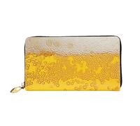 DOFFO Birra Schiuma Stampa Portafoglio In Pelle Per Le Donne Portamonete Sottile Zip Telefono Cambiamento Della Borsa Frizione Titolare Della, Schiuma di birra, Taglia unica