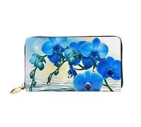 DOFFO Blu Gufo Stampa Portafoglio In Pelle Per Le Donne Portamonete Sottile Zip Telefono Cambiare Borsa Frizione Titolare Della Carte, Bellissimo fiore., Taglia unica