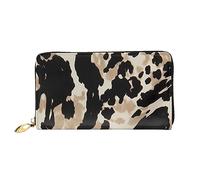 DOFFO Border Collie Modello Stampa Portafoglio In Pelle Per Le Donne Della Borsa Della Moneta Del Raccoglitore Sottile Zip Del Telefono Della Borsa, Pelle bovina bianca e nera, Taglia unica