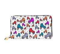 DOFFO Border Collie Modello Stampa Portafoglio In Pelle Per Le Donne Della Borsa Della Moneta Del Raccoglitore Sottile Zip Del Telefono Della Borsa, Pattini a rotelle colorati, Taglia unica