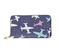 DOFFO Border Collie Modello Stampa Portafoglio In Pelle Per Le Donne Della Borsa Della Moneta Del Raccoglitore Sottile Zip Del Telefono Della Borsa, Aeroplano, Taglia unica