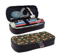 DOFFO Calcio Verde Stampato Carino Astuccio Estetico Matita Sacchetto Speciale Penna Astuccio In Pelle Artificiale Matita Borsa Durevole Astuccio Con Cerniera Per Uomini Donne Ufficio Lavoro E Studio,