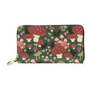 DOFFO Candy Canes Stampa Portafoglio In Pelle Per Le Donne Della Borsa Della Moneta Della Cassa Del Raccoglitore Sottile Zip Del Telefono, Arte dei funghi luminosi, Taglia unica