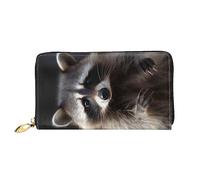 DOFFO Carino Corgi Stampa Portafoglio In Pelle Per Le Donne Borsa Della Moneta Sottile Zip Telefono Cambiamento Della Borsa Frizione Titolare di, Simpatico procione, Taglia unica