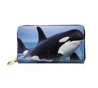 DOFFO Carino Corgi Stampa Portafoglio In Pelle Per Le Donne Borsa Della Moneta Sottile Zip Telefono Cambiamento Della Borsa Frizione Titolare di, Balena Killer, Taglia unica