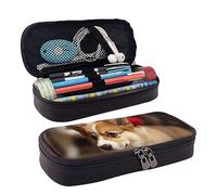 DOFFO Carino Corgi Stampato Carino Astuccio Estetico Matita Sacchetto Speciale Penna Astuccio In Pelle Artificiale Matita Sacchetto Durevole Astuccio Con Cerniera Per Uomini Donne Ufficio Lavoro E