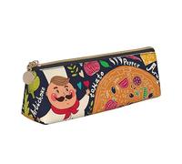 DOFFO Chef Pizza Stampato Carino Astuccio Estetico Matita Sacchetto Speciale Astuccio Piccolo Astuccio Matita Durevole Astuccio Con Cerniera Per Le Donne Ufficio Lavoro E Studio, bianco, Taglia unica