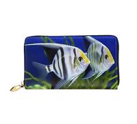 DOFFO Cinque Terre Scenario Stampa Portafoglio In Pelle Per Le Donne Borsa Della Moneta Sottile Zip Telefono Cambiamento Della Borsa Frizione Titolare Della Carta, Acquario Angelfish, Taglia unica