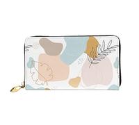 DOFFO Colorato Irregolare Check Pattern Stampa Portafoglio In Pelle Per Le Donne Della Borsa Della Moneta Del Raccoglitore Sottile Zip Telefono Cambiamento Della Borsa, Pianta Mucca, Taglia unica