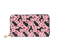 DOFFO Colorato Pattini A Rullo Stampa Portafoglio In Pelle Per Le Donne Della Borsa Della Moneta Del Raccoglitore Sottile Zip Telefono Cambiare, Barboncino Rosa Cani, Taglia unica