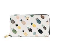 DOFFO Colorato Pattini A Rullo Stampa Portafoglio In Pelle Per Le Donne Della Borsa Della Moneta Del Raccoglitore Sottile Zip Telefono Cambiare, Ananas2, Taglia unica