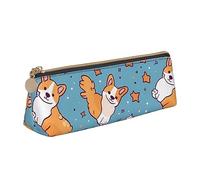 DOFFO Corgi - Astuccio carino con stampa di Corgi, astuccio estetico, astuccio speciale per penne, astuccio per matite resistente, astuccio con cerniera, per donne, ufficio, lavoro e studio, bianco,