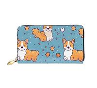 DOFFO Corgi Portafoglio In Pelle Stampa Per Le Donne Della Borsa Della Moneta Della Cassa Del Raccoglitore Sottile Zip Del Telef, Corgi, Taglia unica