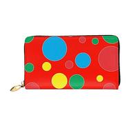 DOFFO Corgi Portafoglio In Pelle Stampa Per Le Donne Della Borsa Della Moneta Della Cassa Del Raccoglitore Sottile Zip Del Telef, Twister Polka Dots, Taglia unica