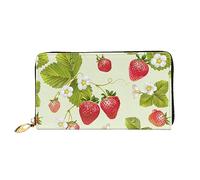 DOFFO Corgi Portafoglio In Pelle Stampa Per Le Donne Della Borsa Della Moneta Della Cassa Del Raccoglitore Sottile Zip Del Telef, Bella fragola., Taglia unica