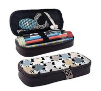 DOFFO Cow Collection - Astuccio carino con stampa di mucche, astuccio estetico, astuccio speciale in pelle artificiale, astuccio resistente con cerniera, per uomini, donne, ufficio, lavoro e studio,