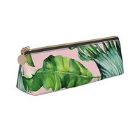 DOFFO Fresche foglie di banana stampate carino astuccio estetico astuccio speciale portapenne piccolo astuccio portamatite durevole astuccio con cerniera per donne ufficio lavoro e studio, bianco,