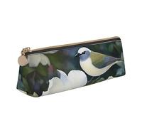 DOFFO Gardenia - Astuccio per matite estetico con stampa di fiori e uccelli, astuccio speciale per penne e matite, resistente, con cerniera, per donne, ufficio, lavoro e studio, bianco, Taglia unica