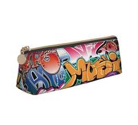 DOFFO Graffiti Hip Hop stampato carino astuccio estetico astuccio speciale portapenne piccolo astuccio durevole astuccio con cerniera per donne ufficio lavoro e studio, bianco, Taglia unica