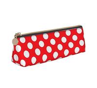 DOFFO Grazioso astuccio con stampa a pois carino astuccio estetico astuccio speciale astuccio piccolo astuccio per matite resistente astuccio con cerniera per donne ufficio lavoro e studio, bianco,