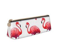 DOFFO Grazioso astuccio con stampa di fenicotteri rosa, astuccio estetico, astuccio speciale per penne, astuccio per matite resistente, astuccio con cerniera, per donne, ufficio, lavoro e studio,