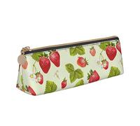 DOFFO Grazioso astuccio estetico con stampa di fragole, astuccio speciale per penne, astuccio per matite resistente, astuccio con cerniera, per donne, ufficio, lavoro e studio, bianco, Taglia unica