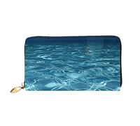 DOFFO Hawaii Fiore Stampa Portafoglio In Pelle Per Le Donne Della Borsa Della Moneta Della Cassa Del Raccoglitore Sottile Zip Del Telef, Acqua Piscina, Taglia unica