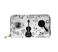 DOFFO Hawaii Fiore Stampa Portafoglio In Pelle Per Le Donne Della Borsa Della Moneta Della Cassa Del Raccoglitore Sottile Zip Del Telef, Tema musicale, Taglia unica