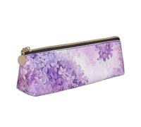 DOFFO Incorniciatura fiori lilla in fiore stampato carino astuccio estetico astuccio speciale portapenne piccolo astuccio durevole astuccio con cerniera astuccio per donne ufficio lavoro e studio,
