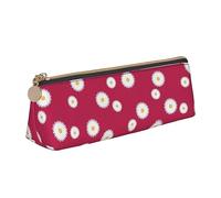 DOFFO Motivo floreale e foglia rosa stampato carino astuccio estetico astuccio speciale portapenne piccolo astuccio durevole astuccio con cerniera per donne ufficio lavoro e studio, Rosso Margherita,