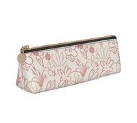 DOFFO Motivo floreale rosa stampato carino astuccio estetico astuccio speciale portapenne piccolo astuccio durevole astuccio con cerniera per donne ufficio lavoro e studio, Motivo Floreale Rosa,